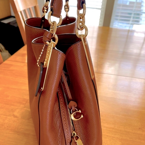 Coach Handbags - Coach Brown Leather Tote Bag